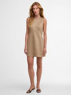 Barbour International Nia Faux Suede Mini Dress, Dark Cement, Dark Cement