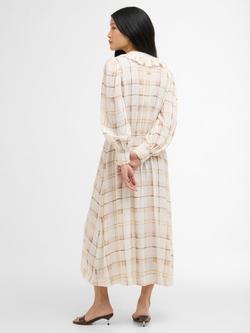 Barbour Asker Tartan Midi Dress, Silver Peony - view 2, Silver Peony