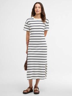 Barbour Selena Stripe Midi Dress, Cloud/Navy, Cloud/Navy