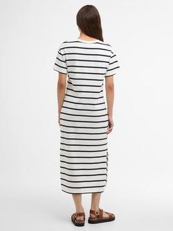 Barbour Selena Stripe Midi Dress, Cloud/Navy - view 2, Cloud/Navy