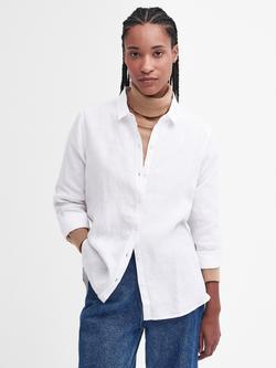 Barbour Marine Pure Linen Shirt, White, White