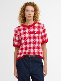 Barbour Esther Gingham Short Sleeve Jumper, Multi, Multi