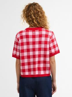 Barbour Esther Gingham Short Sleeve Jumper, Multi - view 2, Multi
