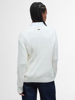 Barbour Hartland Crew Neck Cable Knit Jumper - view 2, Cloud