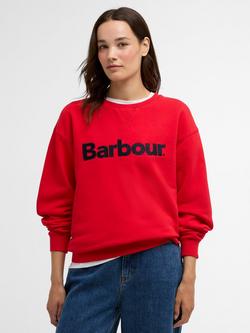 Barbour Hartland Logo Sweatshirt, Poppy Red