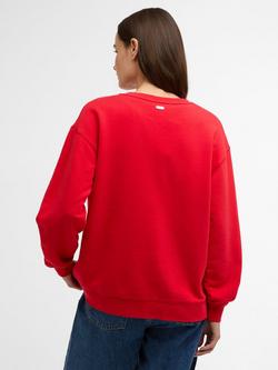 Barbour Hartland Logo Sweatshirt - view 2, Poppy Red