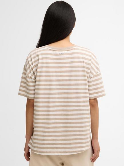 Barbour Adria Stripe T-Shirt, Light Sand Stripe - view 2, Light Sand Stripe