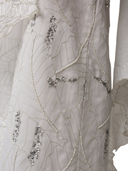 Raishma Cleopatra Drape Sleeve Wedding Dress, White - view 2, White
