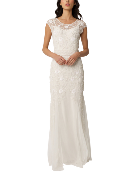 Raishma Alice Beadwork Wedding Dress, White, White