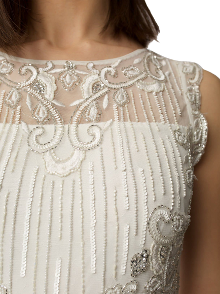 Raishma Mason Embellished Wedding Dress, White - view 2, White