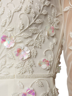 Raishma Ivy Floral Beaded Wedding Dress, White - view 2, White