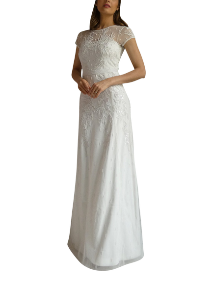 Raishma Fleur Embellished Wedding Dress, White, White