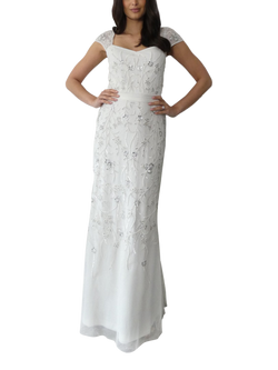 Raishma Abigail Embellished Floral Wedding Dress, White - view 2, White