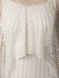 Raishma Melony Embellished Cape Wedding Dress, White - view 2, White