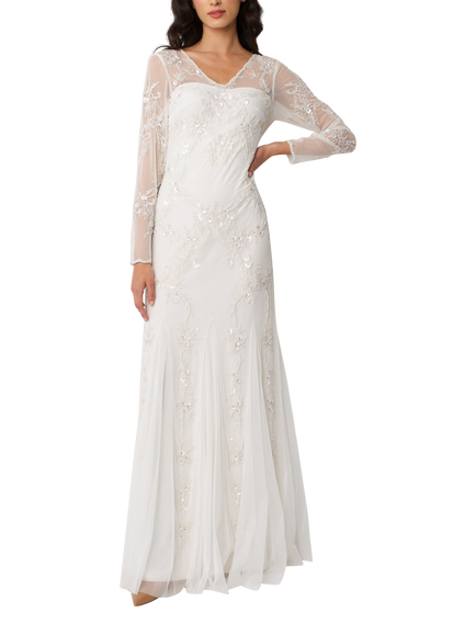 Raishma Minnie Embellished Wedding Dress, White - view 2, White