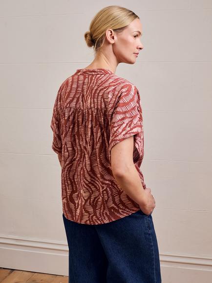 Celtic & Co. Abstract Drop Shoulder Top, Pink - view 2, Pink