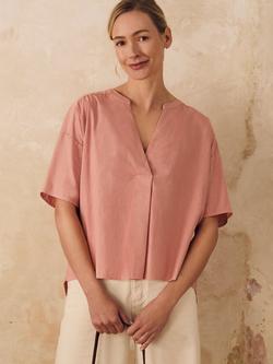 Celtic & Co. Relaxed V-Neck Dip Hem Top, Desert Rose, Desert Rose