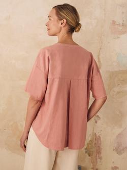 Celtic & Co. Relaxed V-Neck Dip Hem Top, Desert Rose - view 2, Desert Rose