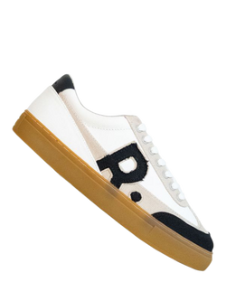 RATION.L R-Hope Unisex Cotton Canvas Trainers, Black White Grey - view 2, Black White Grey