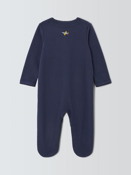 John Lewis Baby Transport Embroidery Sleepsuit, Navy - view 2, Navy