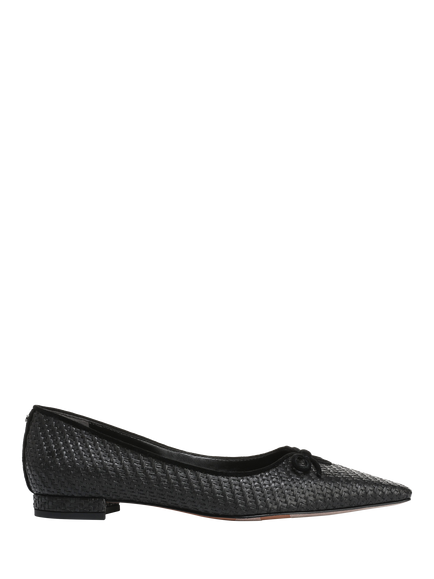 Sam Edelman Esmira Leather Pointed Toe Ballet Flats, Black, Black