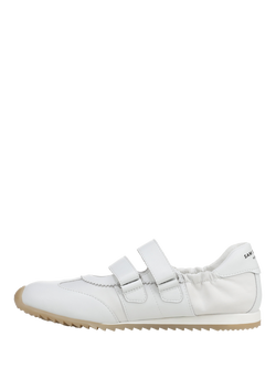 Sam Edelman Isabella Leather Blend Slip On Ballerina Trainers, White - view 2, White