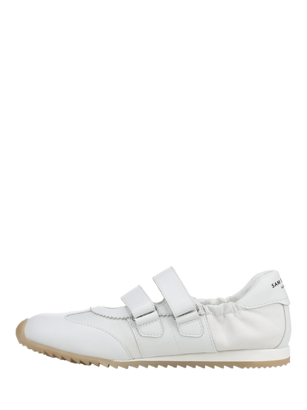 Sam Edelman Isabella Leather Blend Slip On Ballerina Trainers, White - view 2, White