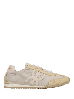 Sam Edelman Isella Leather Lace Up Trainers, New Ecru/Wheat Whisp