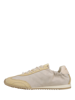 Sam Edelman Isella Leather Lace Up Trainers - view 2, New Ecru/Wheat Whisp