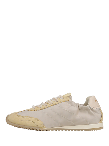 Sam Edelman Isella Leather Lace Up Trainers - view 2, New Ecru/Wheat Whisp