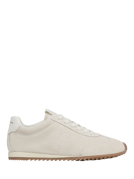 Sam Edelman Isella Suede Lace Up Trainers, Opal Ivory