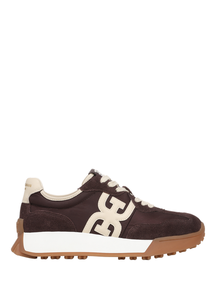 Sam Edelman Langley Lace Up Trainers, Brown/White, Brown/White
