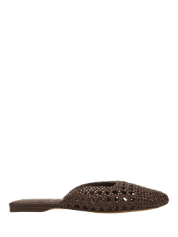 Sam Edelman Nola Leather Blend Mule Sliders, Dark Brown, Dark Brown