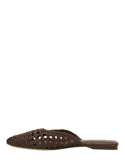 Sam Edelman Nola Leather Blend Mule Sliders, Dark Brown - view 2, Dark Brown