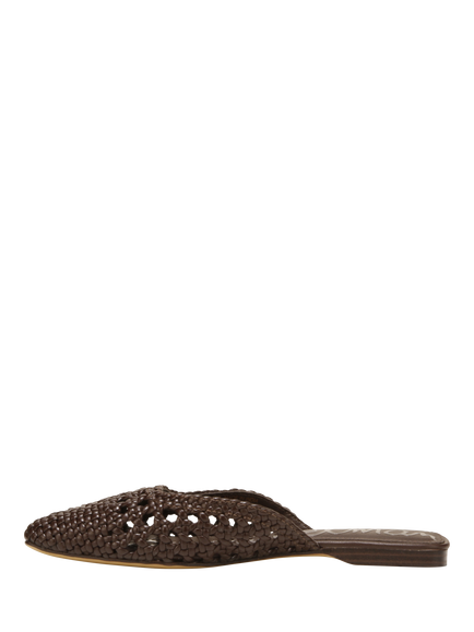 Sam Edelman Nola Leather Blend Mule Sliders, Dark Brown - view 2, Dark Brown