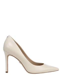 Sam Edelman Hazel Leather Pointed Toe Stiletto Shoes, Ivory, Ivory