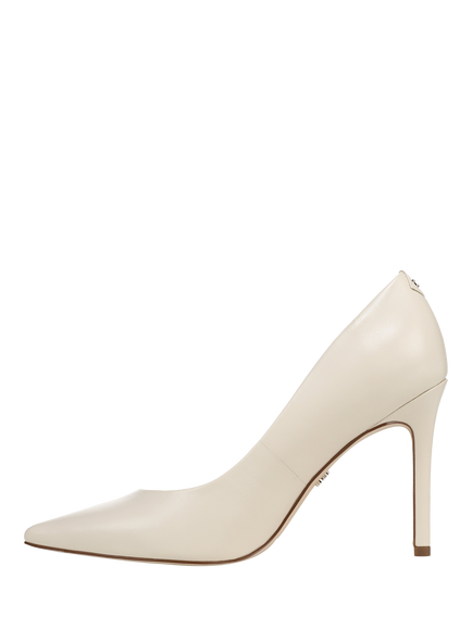 Sam Edelman Hazel Leather Pointed Toe Stiletto Shoes, Ivory - view 2, Ivory