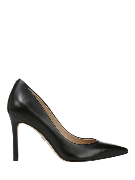 Sam Edelman Hazel Leather Pointed Toe Stiletto Shoes, Black