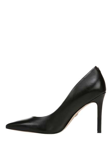 Sam Edelman Hazel Leather Pointed Toe Stiletto Shoes - view 2, Black
