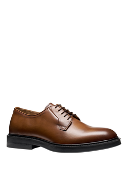 Geox Capitale Leather Lace Up Derby Shoes - view 2, Light Brown