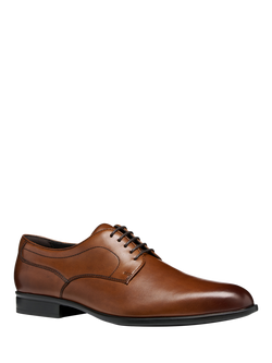 Geox Iacopo Leather Lace Up Derby Shoes - view 2, Cognac