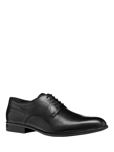 Geox Iacopo Leather Lace Up Derby Shoes - view 2, Black