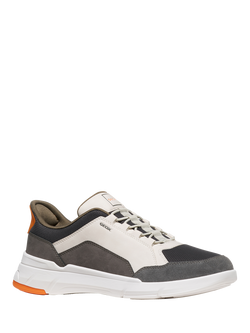 Geox Vittour Plus Lace Up Trainers - view 2, Off White/Dark Grey
