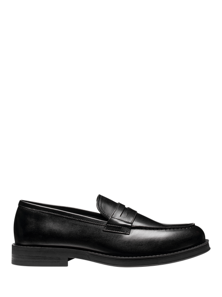 Geox Medos Leather Loafers, Black