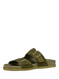Geox Parnaiba Suede Open Toes Sandals - view 2, Green