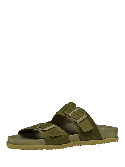 Geox Parnaiba Suede Open Toes Sandals - view 2, Green
