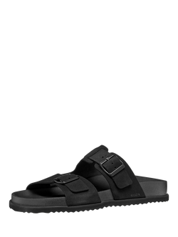 Geox Parnaiba Suede Open Toes Sandals - view 2, Black