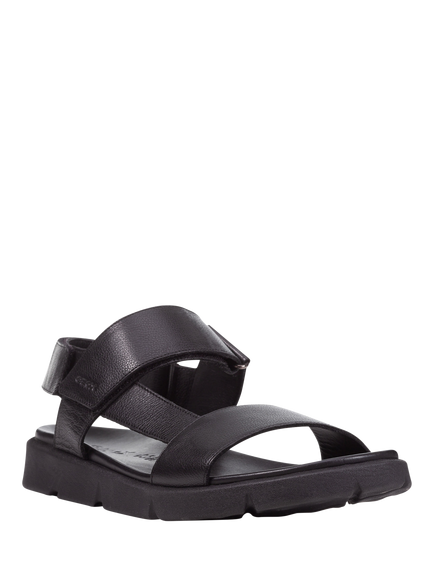Geox Xand 2S Leather Riptape Sandals, Black - view 2, Black