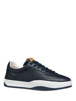 Geox Dynamia Leather Low Top Lace Up Trainers - view 2, Navy