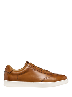 Geox Regio Leather Lace Up Trainers, Cognac
